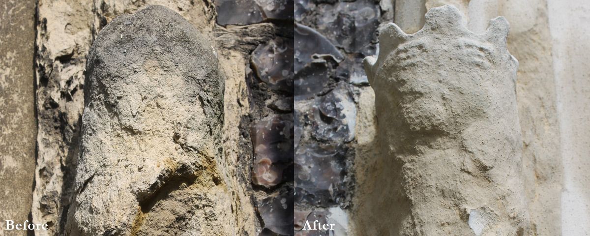 Stonework Consolidation Before and After